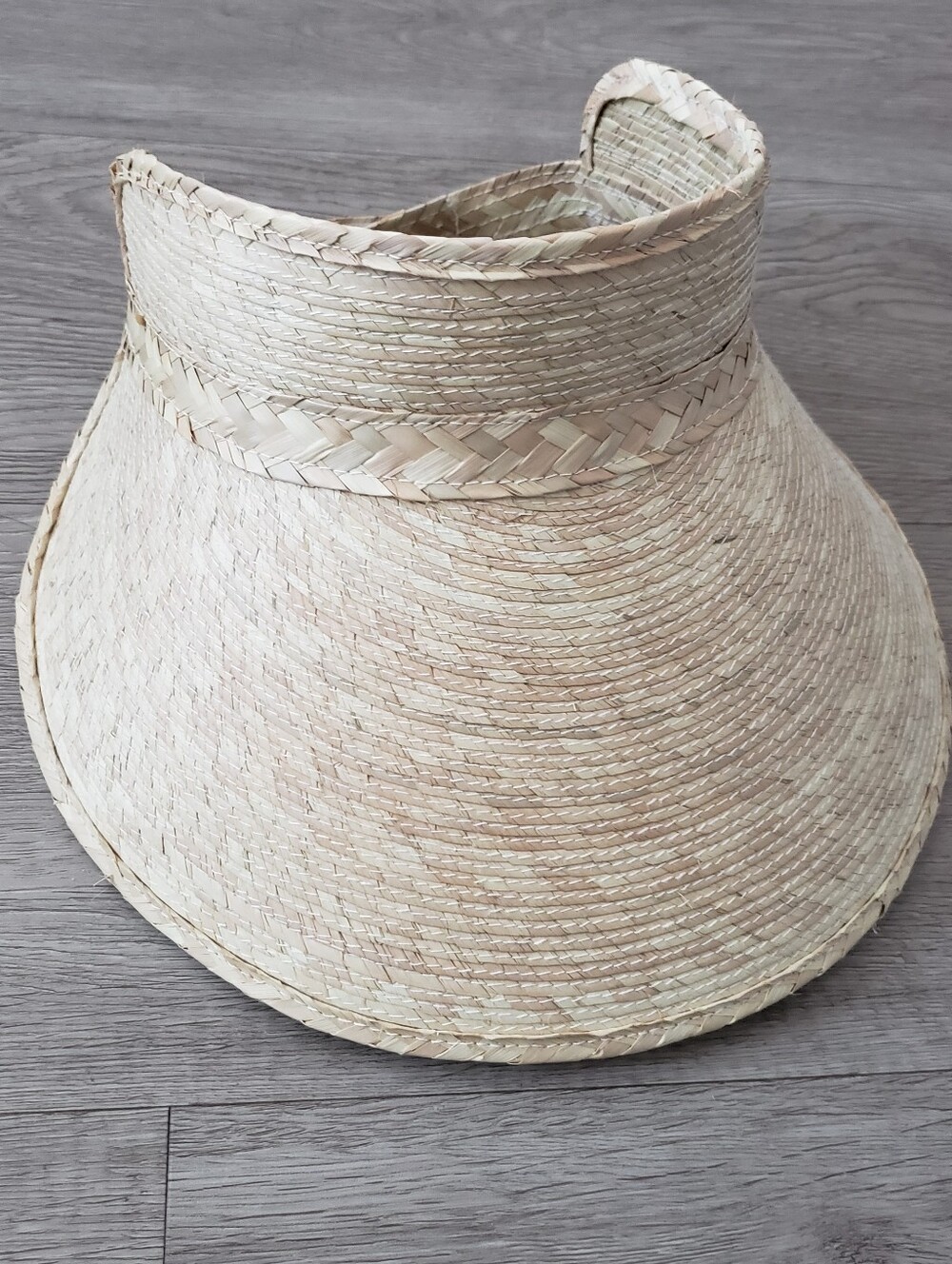 Woven straw visor